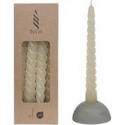 Twisted Candles Set 4 st. Crème