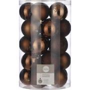 House of Seasons Plastic Kerstballen Set - 25 Stuks - Ø8 cm - Bruin