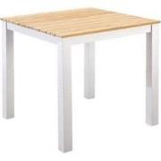 Arashi dining table 76x76cm. alu white/teak