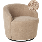 Beliani DAVIK - Fauteuil-Beige-Bouclé