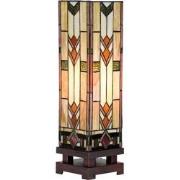 LumiLamp Tiffany Tafellamp  15x15x54 cm Beige Glas Tiffany Bureaulamp