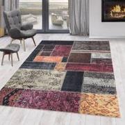 Fiesta Wasbaar Vloerkleed - Laagpolig - Patchwork Design - Multi - Woo...