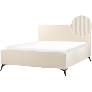 Beliani VALOGNES - Tweepersoonsbed-Beige-Corduroy