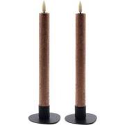 Mansion atmosphere rustic copper LED dinerkaars 24,5 cm - set van 2