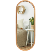 MISOU Passpiegel hangend - Ovaal - Wandspiegel - Hout - 35x90 cm - Spi...