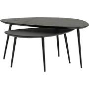 Salontafel - set van 2, organisch, Black