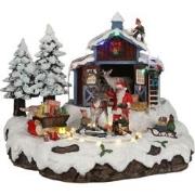 LuVille Kerstdorp Miniatuur Santa's dorp met Rendier - L24 x B21 x H20...