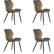 PoleWolf - Lupo chair - Velvet - Sand White - Set of 4