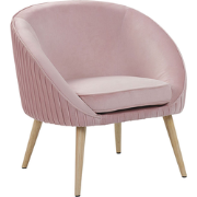 Beliani TROMSO - Fauteuil-Roze-Fluweel