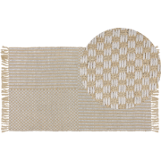 Beliani ADABAG - Laagpolig-Beige-Katoen, Jute