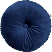 Dutch Decor OLLY - Sierkussen rond velvet Ø40 cm - Insignia Blue - don...