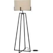 WOOOD Exclusive Holly Vloerlamp - Zwart/naturel - 160x55x55