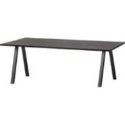 WOOOD Tablo Tafel met 2-stand Poot - Eiken/Metaal - Zwart - 75x200x90