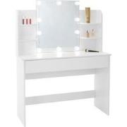 Moderne kaptafel met LED-verlichting, wit, 180x40x140 cm