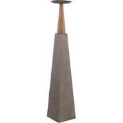 PTMD Cinder Grey Metal Piramid Candleholder With Wood M