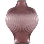 PTMD Halde Purple Solid Glass Vase Ribbed Organic Wide