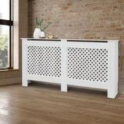 Radiatorbekleding met honingraatmotief wit, 152x19x82 cm, vervaardigd ...