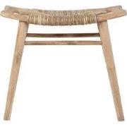 MUST Living Stool Rex,50x55x42 cm, recycled teakwood with banana bark ...