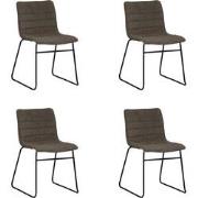 PoleWolf - Ripple chair - Chenille - Taupe - Set of 4