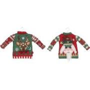 House of Seasons Kerstornamenten Sweaters - Set van 2