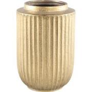 PTMD Harris Gold Ceramic Round Pot High With Lines L