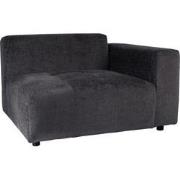 PTMD Quinta Sofa Arm Right Soft Velvet Anthracite