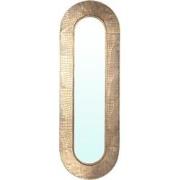 PTMD Darcio Gold Thick Iron Croco Print Mirror Oval