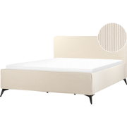 Beliani VALOGNES - Tweepersoonsbed-Beige-Corduroy