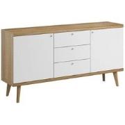 Meubella Dressoir Primavera - Wit - Licht eiken - 160 cm