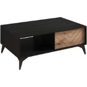 Meubella Salontafel Dolores - Eiken - Zwart - 104 cm