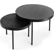 Furntastik Amora Salontafel rond, set van 2, zwart