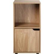 Boekenkast met 2 compartimenten, houtdecor, 1 deur