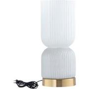 PTMD Zhen White Embossed Rib Glass Table Lamp M