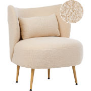 Beliani OTSBY II - Fauteuil-Beige-Bouclé