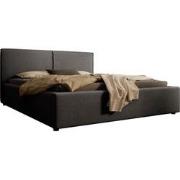 Meubella Tweepersoonsbed Infinity - Zwart ribstof - 160x200 cm