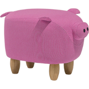 Beliani PIGGY - Dierenhocker-Roze-Polyester