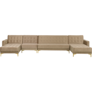 Beliani ABERDEEN - Modulaire Sofa-Beige-Fluweel