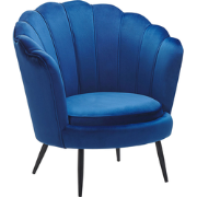 Beliani LOVIKKA - Fauteuil-Blauw-Fluweel