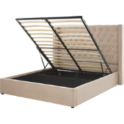 Beliani LUBBON - Tweepersoonsbed-Beige-Fluweel