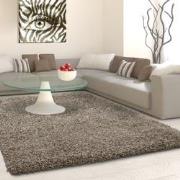 Tapijtenloods Basic Shaggy vloerkleed Taupe Hoogpolig- 240x340 CM