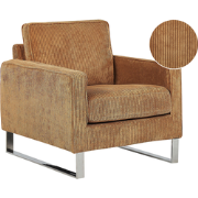 Beliani VIND - Fauteuil-Bruin-Corduroy