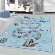 Tapijtenloods Play Vloerkleed Kinderkamer Numbers Laagpolig Blauw- 80x...