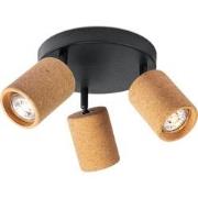 Landelijke LED Opbouwspot Cork - Zwart - 19/19/16.5cm - Dimbaar - plaf...