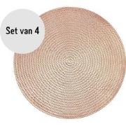 Krumble Placemat rond - PVC - Rosegoud - Set van 4