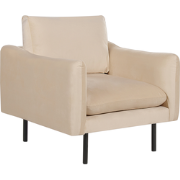 Beliani VINTERBRO - Fauteuil-Beige-Fluweel