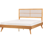 Beliani POISSY - Tweepersoonsbed-Lichte houtkleur-MDF