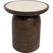 Bijzettafel Bruin - Travertin - 40cm - Tafel Aletta