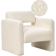 Beliani HALLSBERG - Fauteuil-Wit-Bouclé