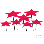 7 stuks! Zonnevangers Ster Rood-Roze (kleur fuchsia) medium 120x15 cm ...