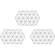 Krumble Siliconen pannenonderzetter Hexagon lang - Grijs - Set van 3